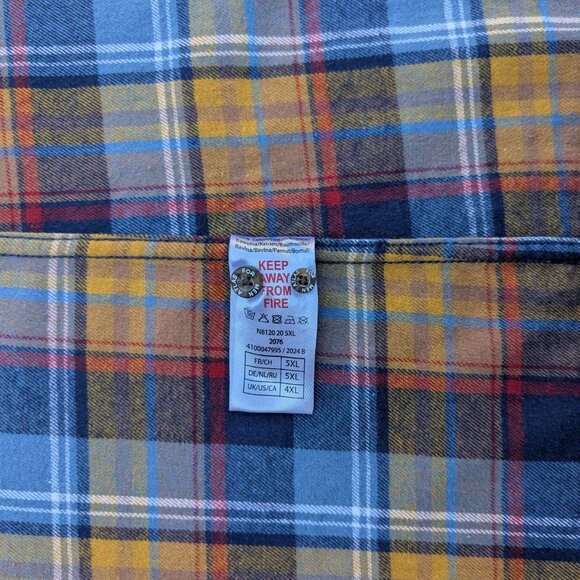 4XL Men's Flannel Plaid Shirt Long Sleeve Cotton Button Down by ATLAS FOR MEN - Picture 3 of 10